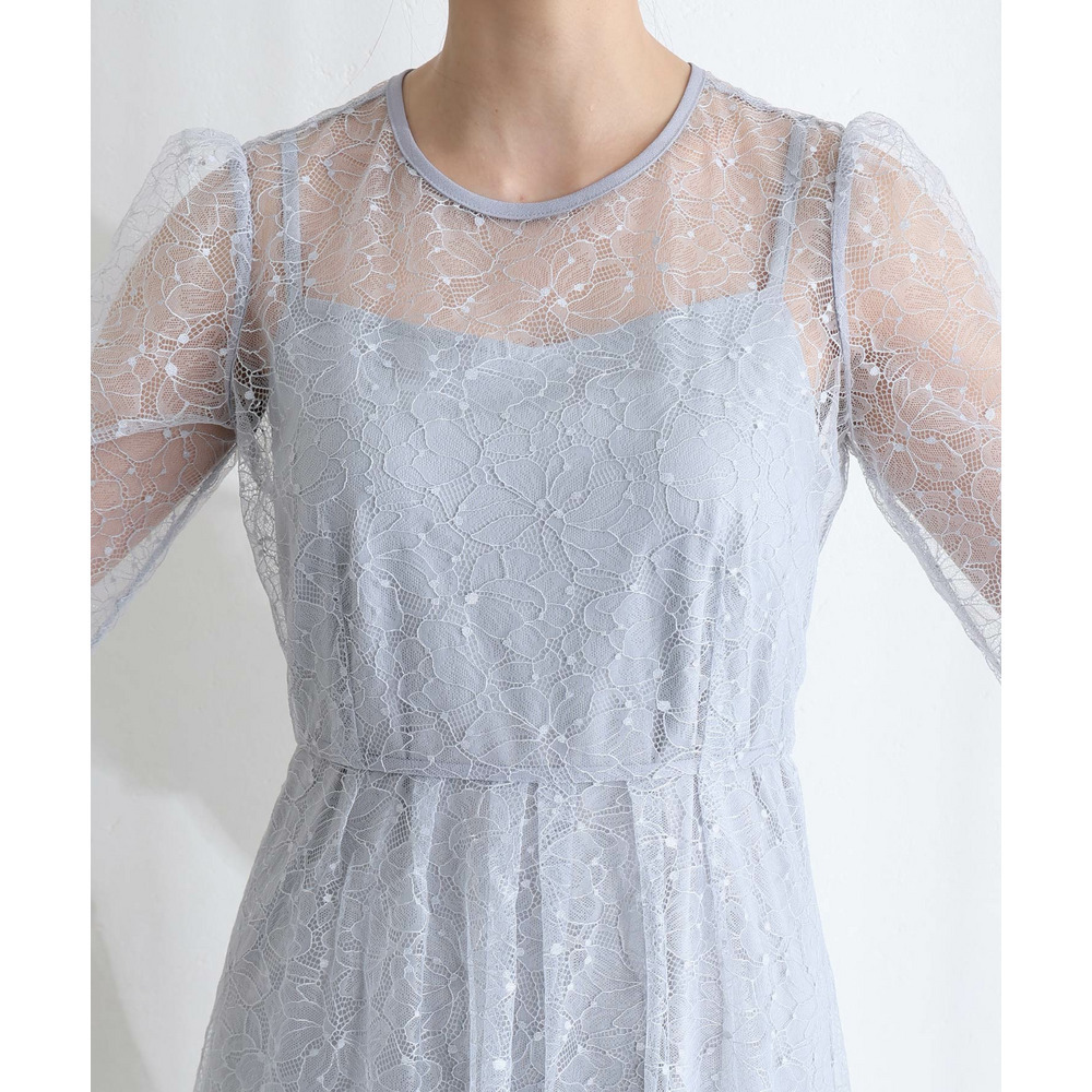 ラメレースバックリボン2点セットドレス13