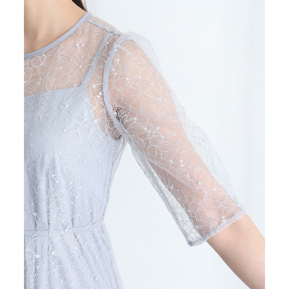 ラメレースバックリボン2点セットドレス14