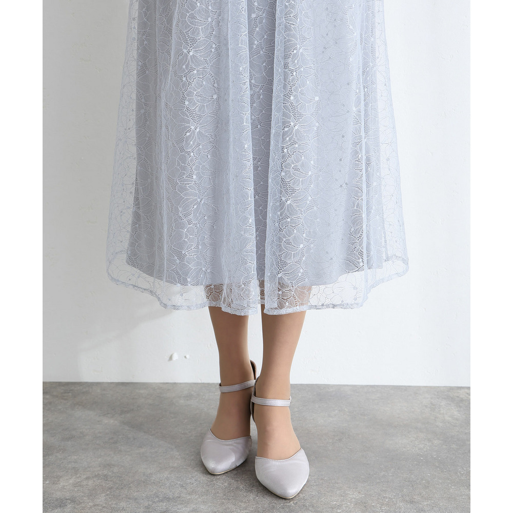 ラメレースバックリボン2点セットドレス20