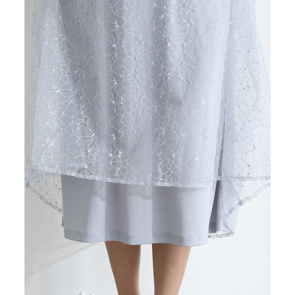 ラメレースバックリボン2点セットドレス21