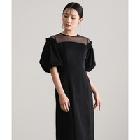 ヴィンテージ風サテンIラインドレス