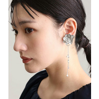 メタルビーズフラワー2WAYイヤリング