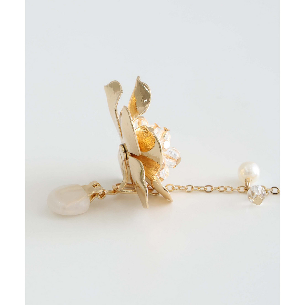 メタルビーズフラワー2WAYイヤリング2