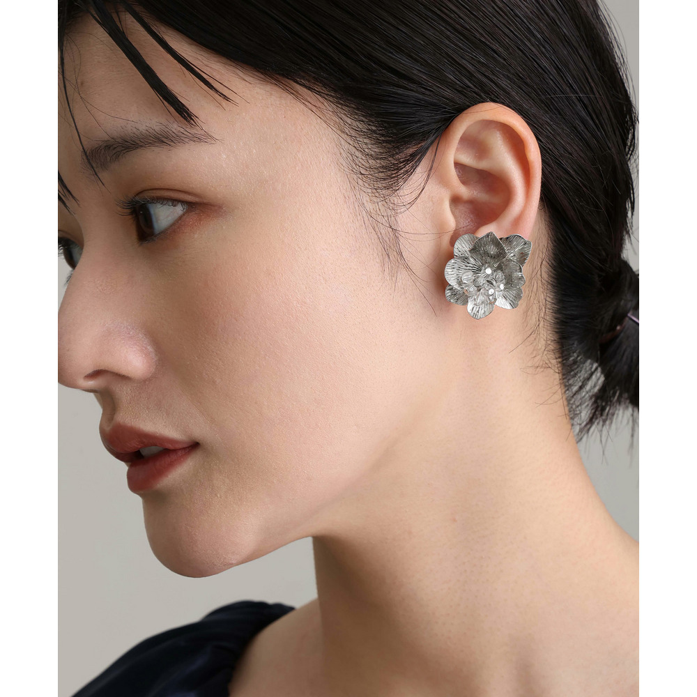 メタルビーズフラワー2WAYイヤリング5