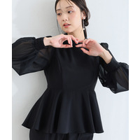 ペプラム2点セットパンツドレス
