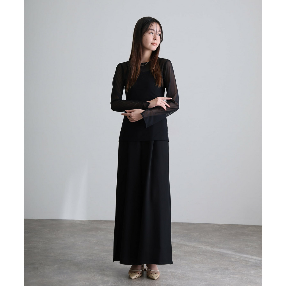 袖スリットシアートップス1