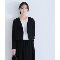 ノーカラージャケットブラックフォーマルアンサンブル