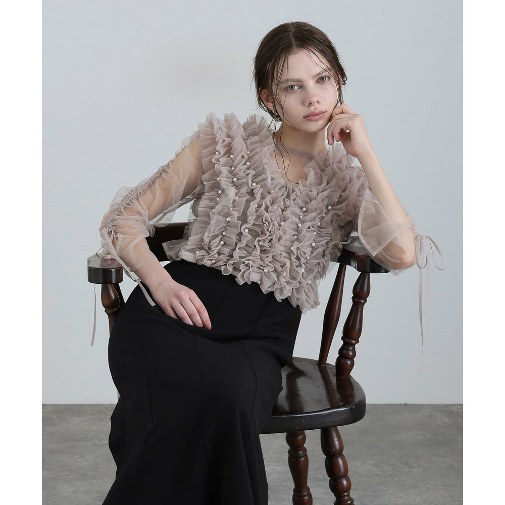 パール付きフリルボレロマーメイドドレス3点セット