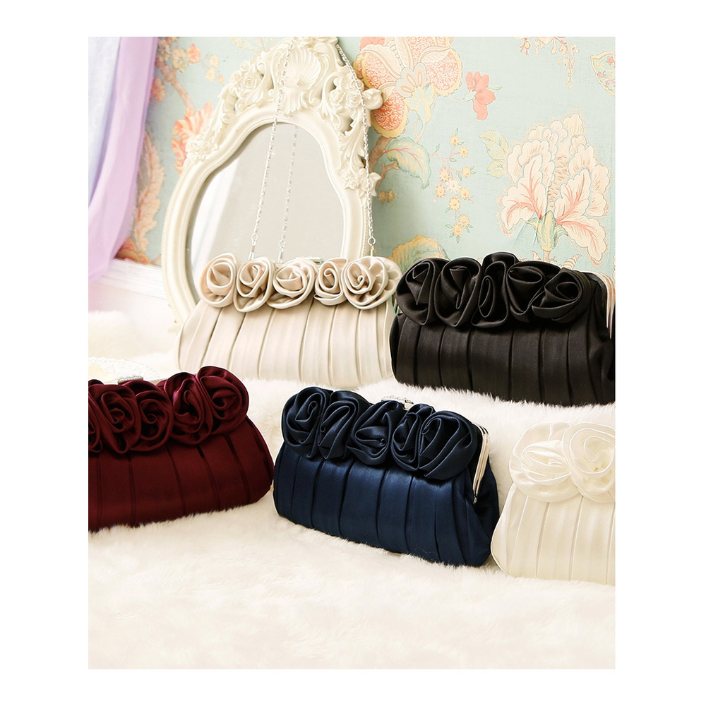 フラワー パーティバッグ ローズ クラッチバッグ結婚式対応10