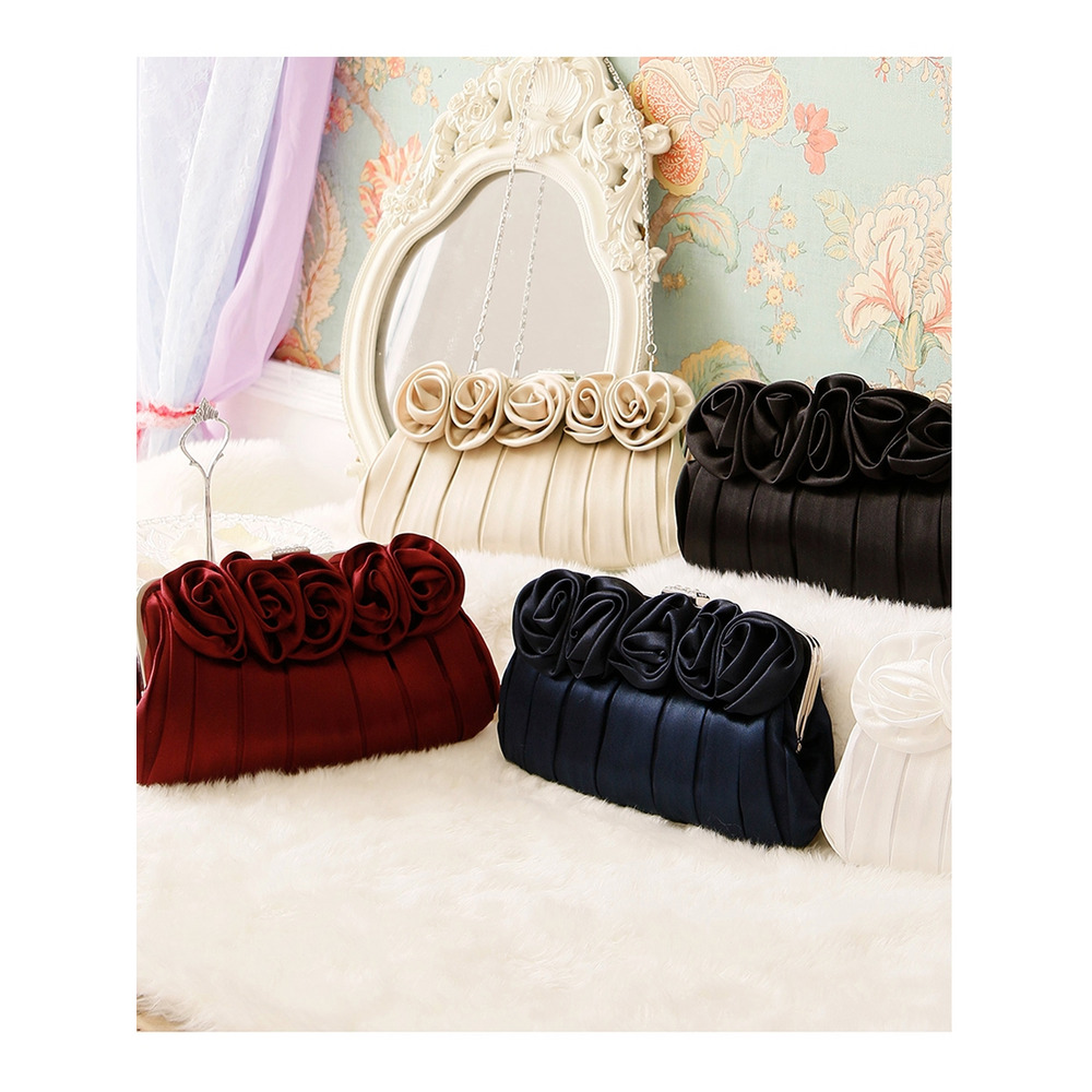 フラワー パーティバッグ ローズ クラッチバッグ結婚式対応6