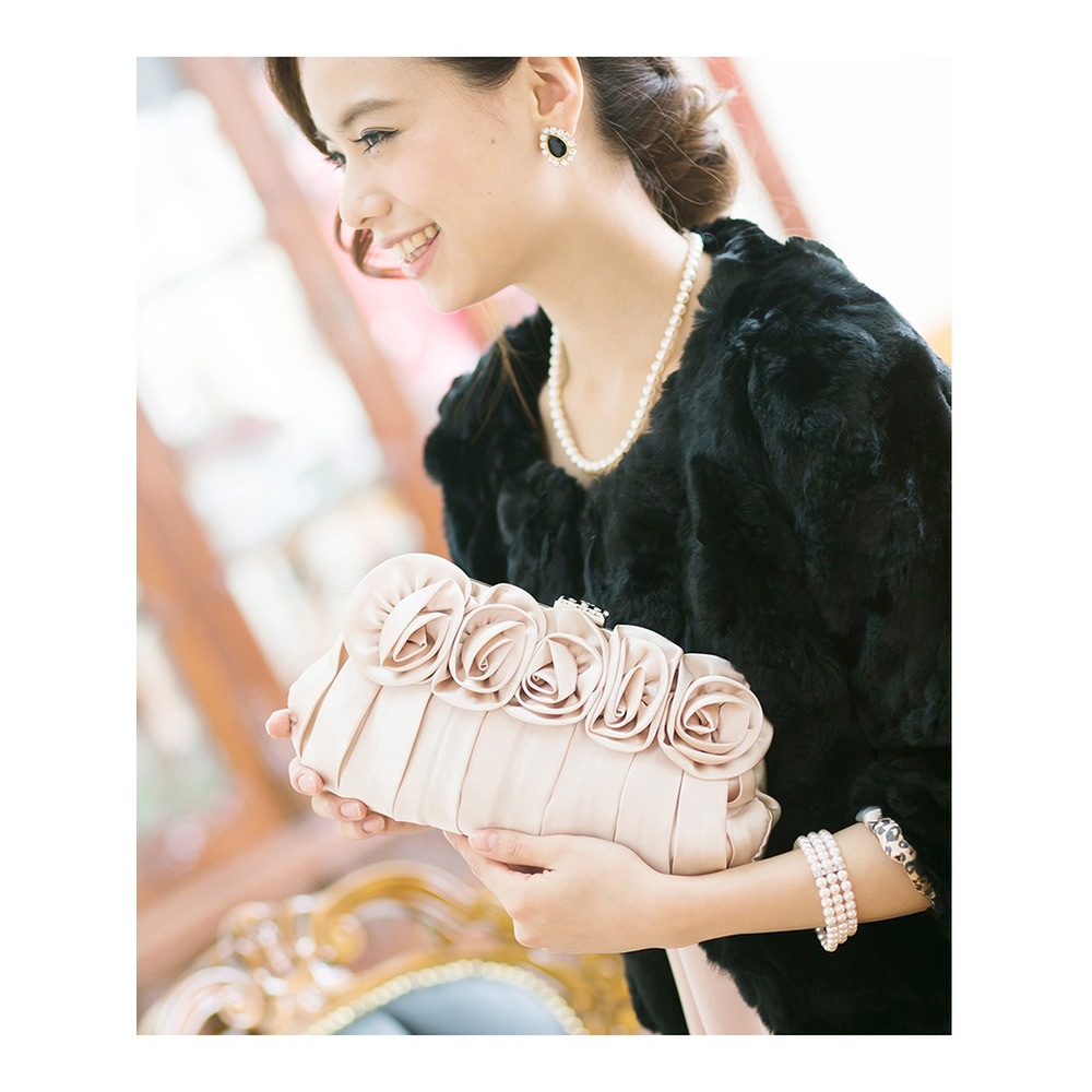 フラワー パーティバッグ ローズ クラッチバッグ結婚式対応8