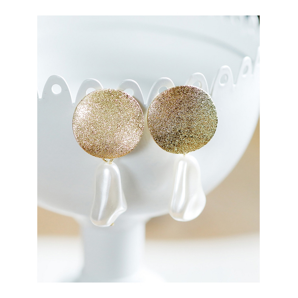 ゴールドプレート&パールピアス結婚式対応1