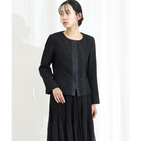 スリットノーカラージャケットセレモニースーツ入学式＆ツイードシフォンスカートフォーマル　大きいサイズ レディース