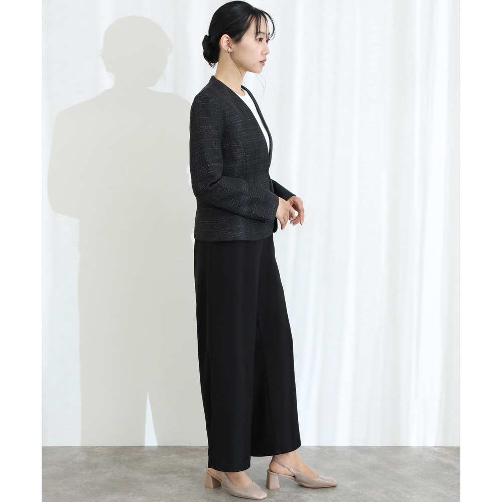 レースツイードジャケットスーツ 大きいサイズ レディース2