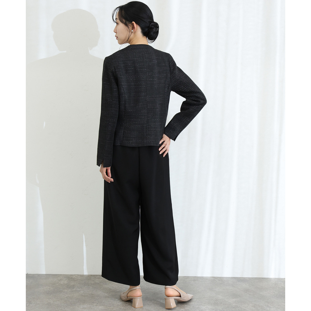 レースツイードジャケットスーツ 大きいサイズ レディース3