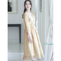 【結婚式・パーティードレス】パイピングレースドレス　大きいサイズ レディース