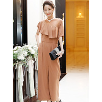 【結婚式・パーティードレス】オールインワンドレス&ワイドパンツショルダーレースフォーマルロング丈結婚式対応　大きいサイズ レディース