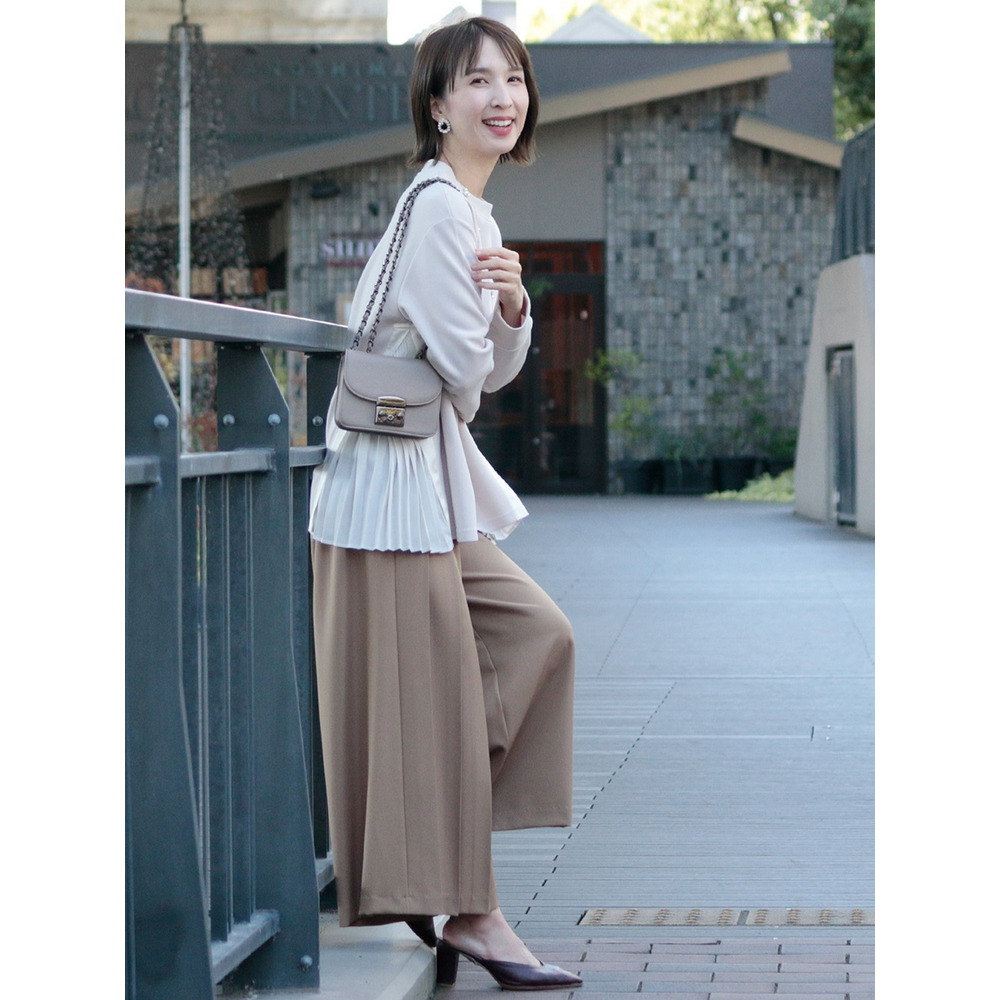 サイドプリーツカットソー 大きいサイズ レディース14