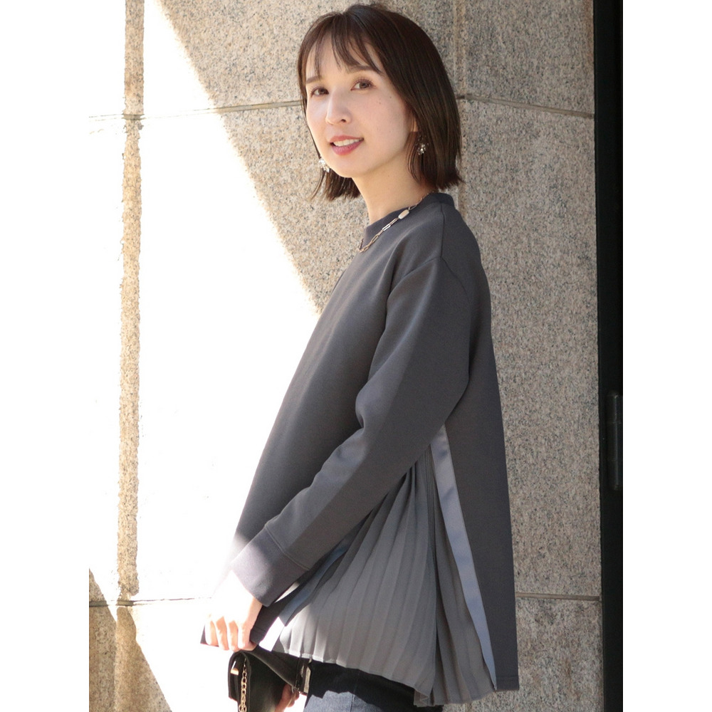 サイドプリーツカットソー 大きいサイズ レディース18