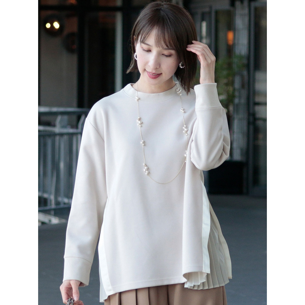 サイドプリーツカットソー 大きいサイズ レディース1