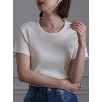 コットン100%リブTシャツ　大きいサイズ レディース