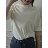 ハイネックコットンＴシャツ　大きいサイズ レディース