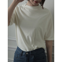 ハイネックコットンＴシャツ　大きいサイズ レディース