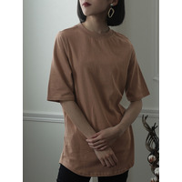 ハイネックコットンＴシャツ　大きいサイズ レディース