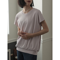 コットンフレンチVネックTシャツ　大きいサイズ レディース