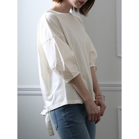 バックリボンコットントップス　大きいサイズ レディース