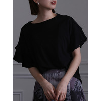 ダブルフリルスリーブトップス　大きいサイズ レディース