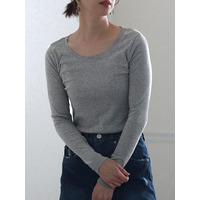 フライス長袖Tシャツ　大きいサイズ レディース