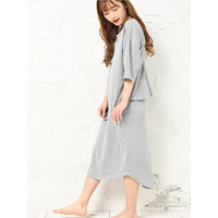 TC裏毛バックフリルワンピース　大きいサイズ レディース