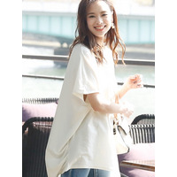 アシンメトリーコットントップス　大きいサイズ レディース