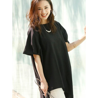 アシンメトリーコットントップス　大きいサイズ レディース