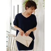 コットンVネックドルマンニット　大きいサイズ レディース