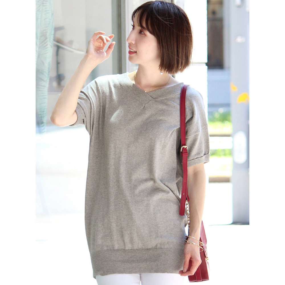 コットンVネックドルマンニット 大きいサイズ レディース11