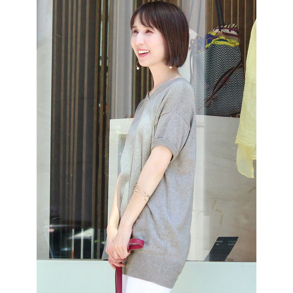 コットンVネックドルマンニット 大きいサイズ レディース12