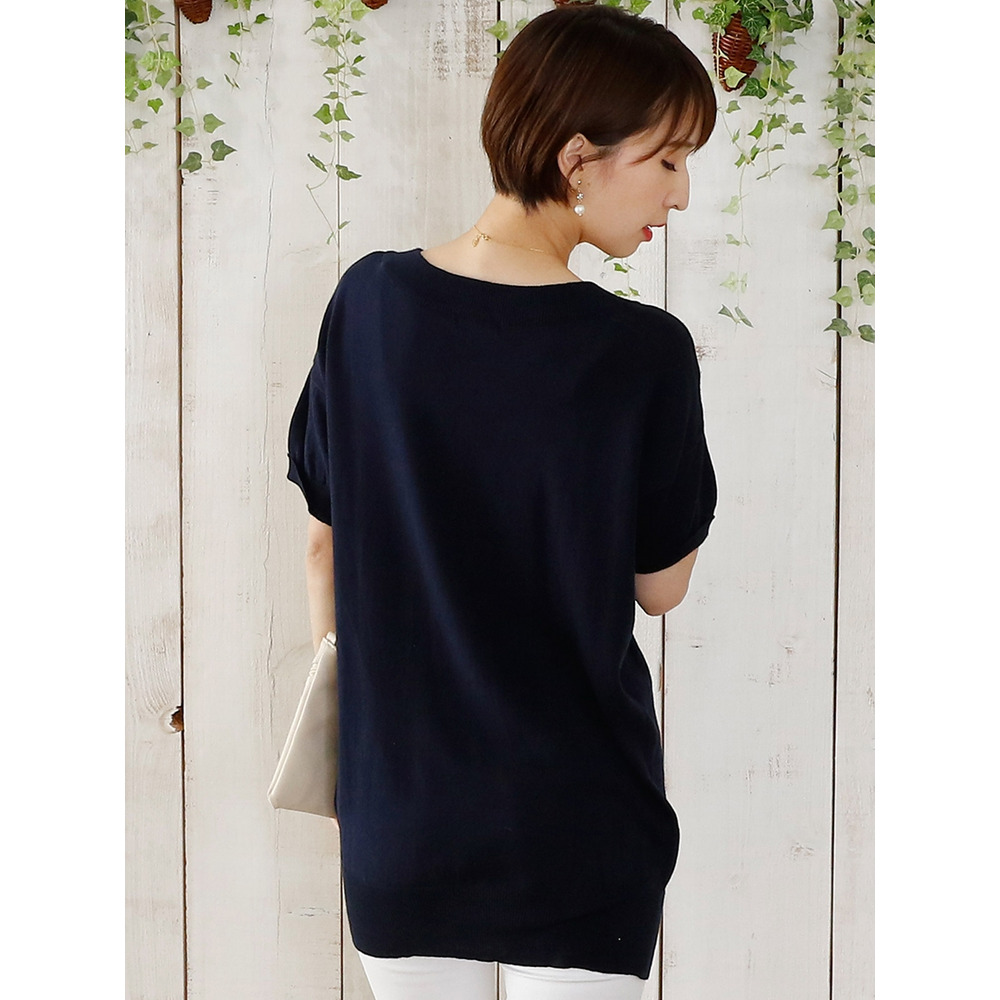 コットンVネックドルマンニット 大きいサイズ レディース25