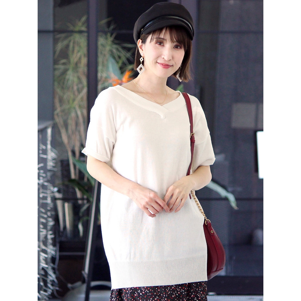 コットンVネックドルマンニット 大きいサイズ レディース27