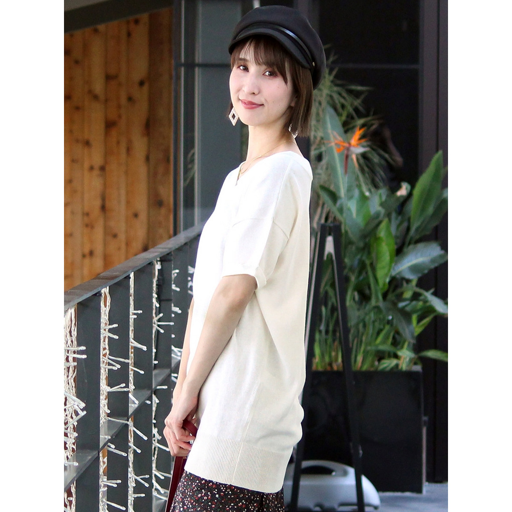 コットンVネックドルマンニット 大きいサイズ レディース28