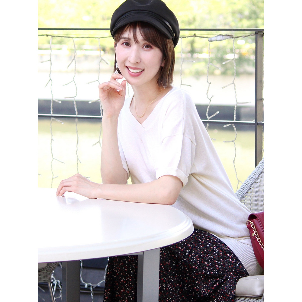 コットンVネックドルマンニット 大きいサイズ レディース30