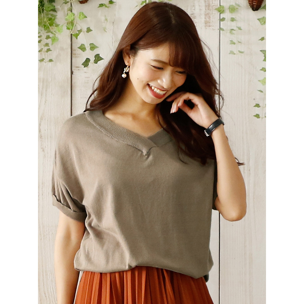 コットンVネックドルマンニット 大きいサイズ レディース7