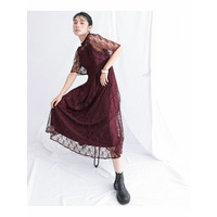 【結婚式・パーティードレス】総レースAラインワンピース　大きいサイズ レディース