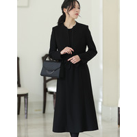 【喪服・礼服】【2点セット】Vネックノーカラージャケットフォーマルセット