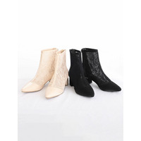 レースチャンキーヒールブーツ