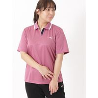 配色スキッパーポロシャツ　大きいサイズ レディース