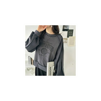 リメイク風刺しゅうロゴ裏毛スウェット