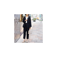 【２点セット】ペプラムジャケットセットアップスーツ