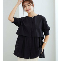 【華奢見え】羽織にもなる！ペプラムシャツチュニック